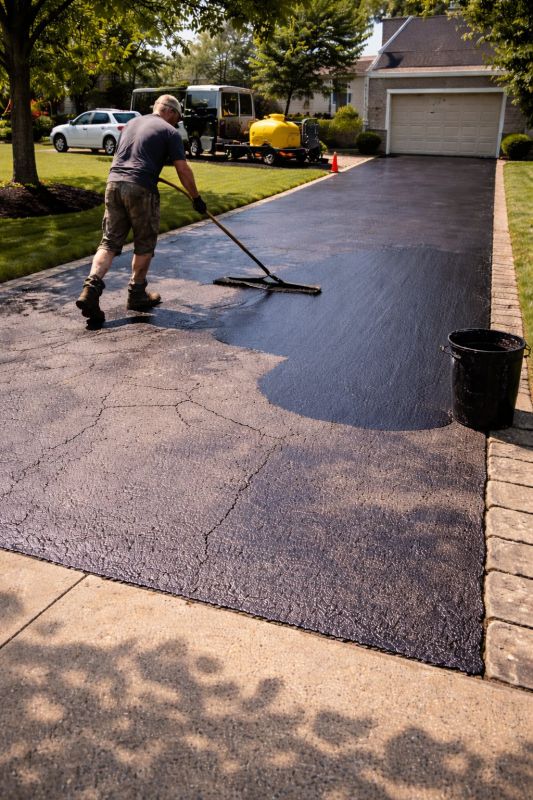Hot Tar Driveway Sealing in Grand Rapids, MI